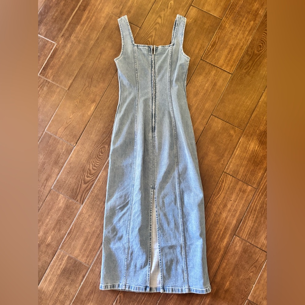 Abercrombie & Fitch Light Blue Denim Midi Dress - Picture 4 of 4